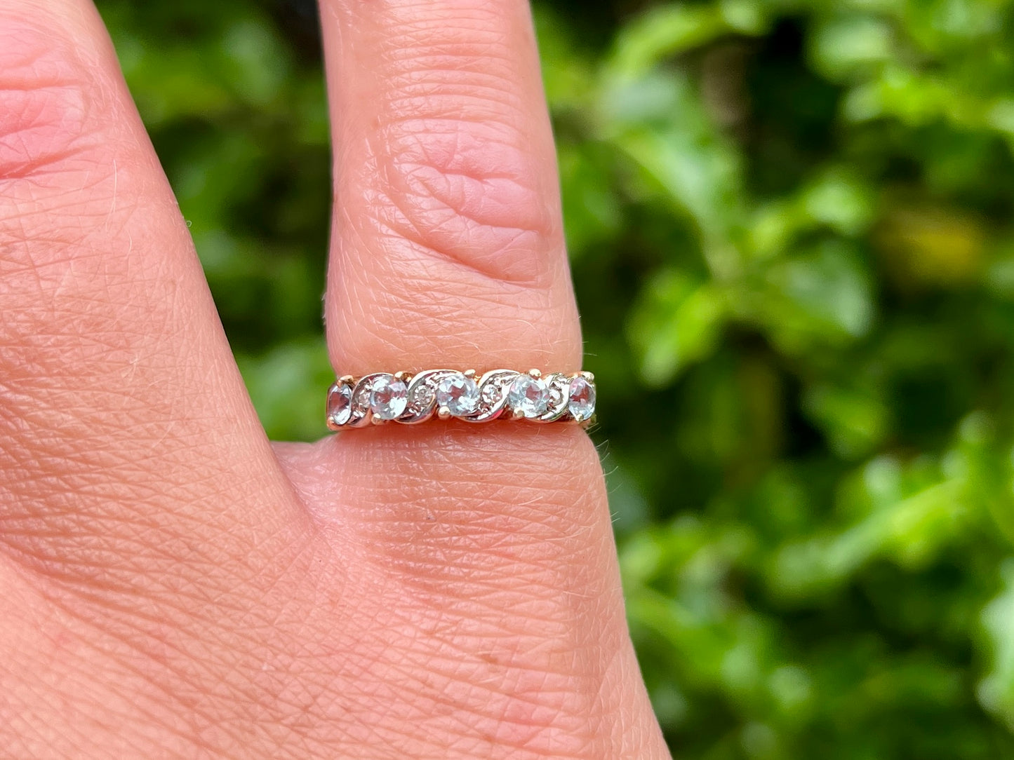 9ct Gold Topaz & Diamond Ring