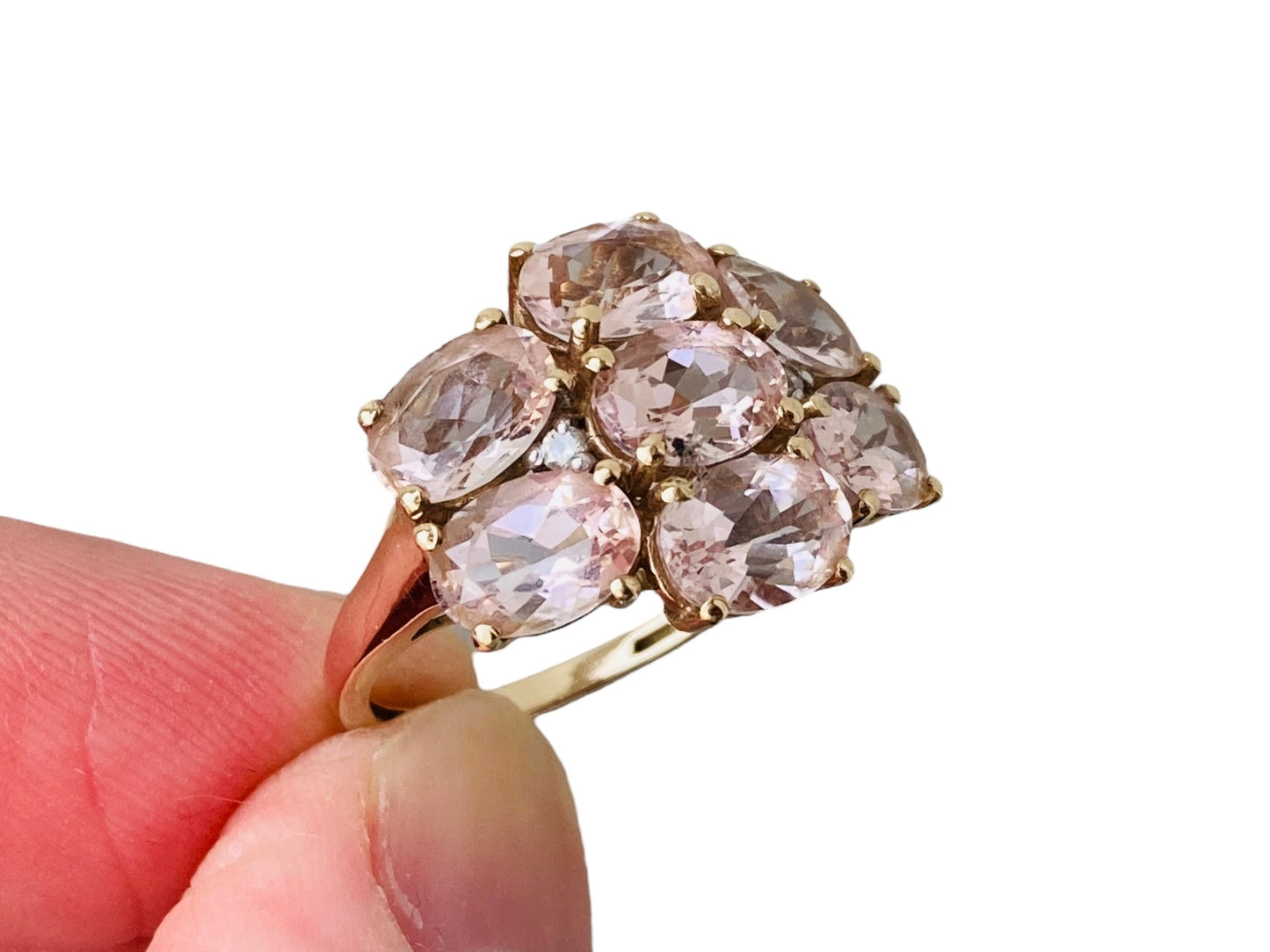 9ct Gold Morganite & Diamond Ring