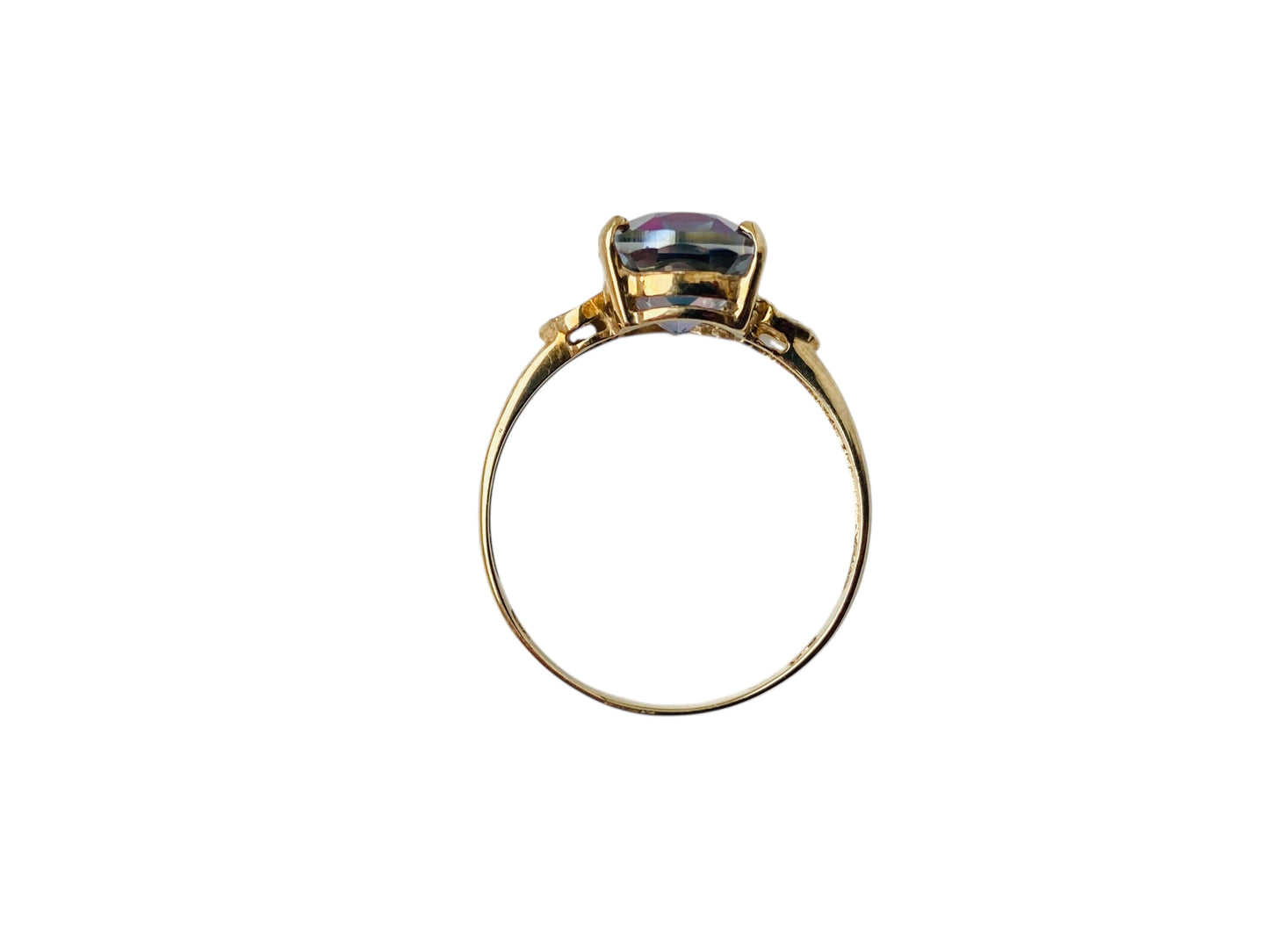 9ct Gold Mystic Topaz & Diamond Ring