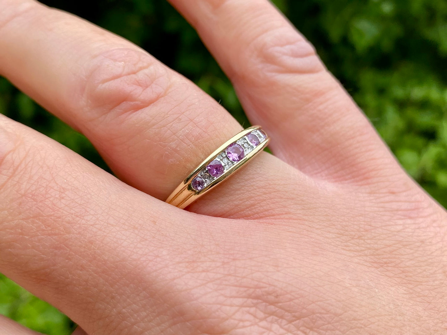 9ct Gold Pink Sapphire & Diamond Ring