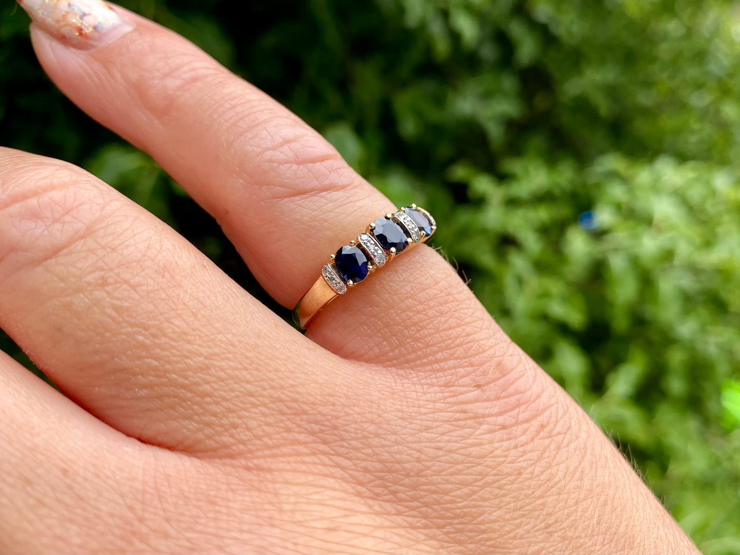 9ct Gold Sapphire & Diamond Ring
