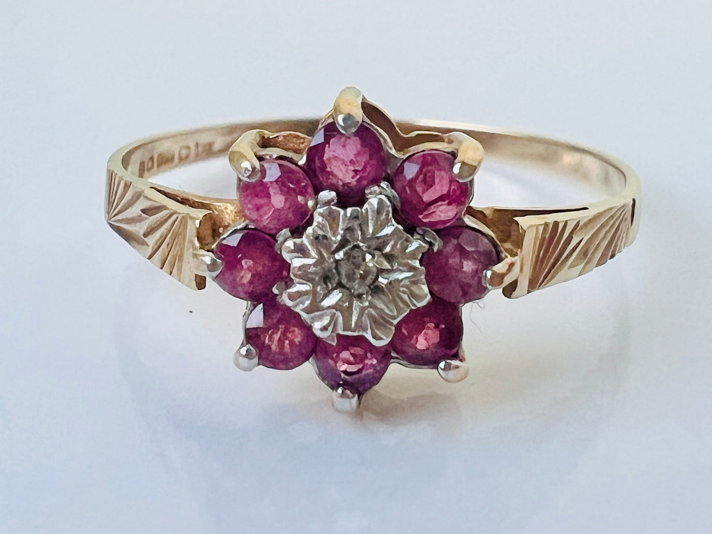9ct Gold Ruby & Diamond Ring