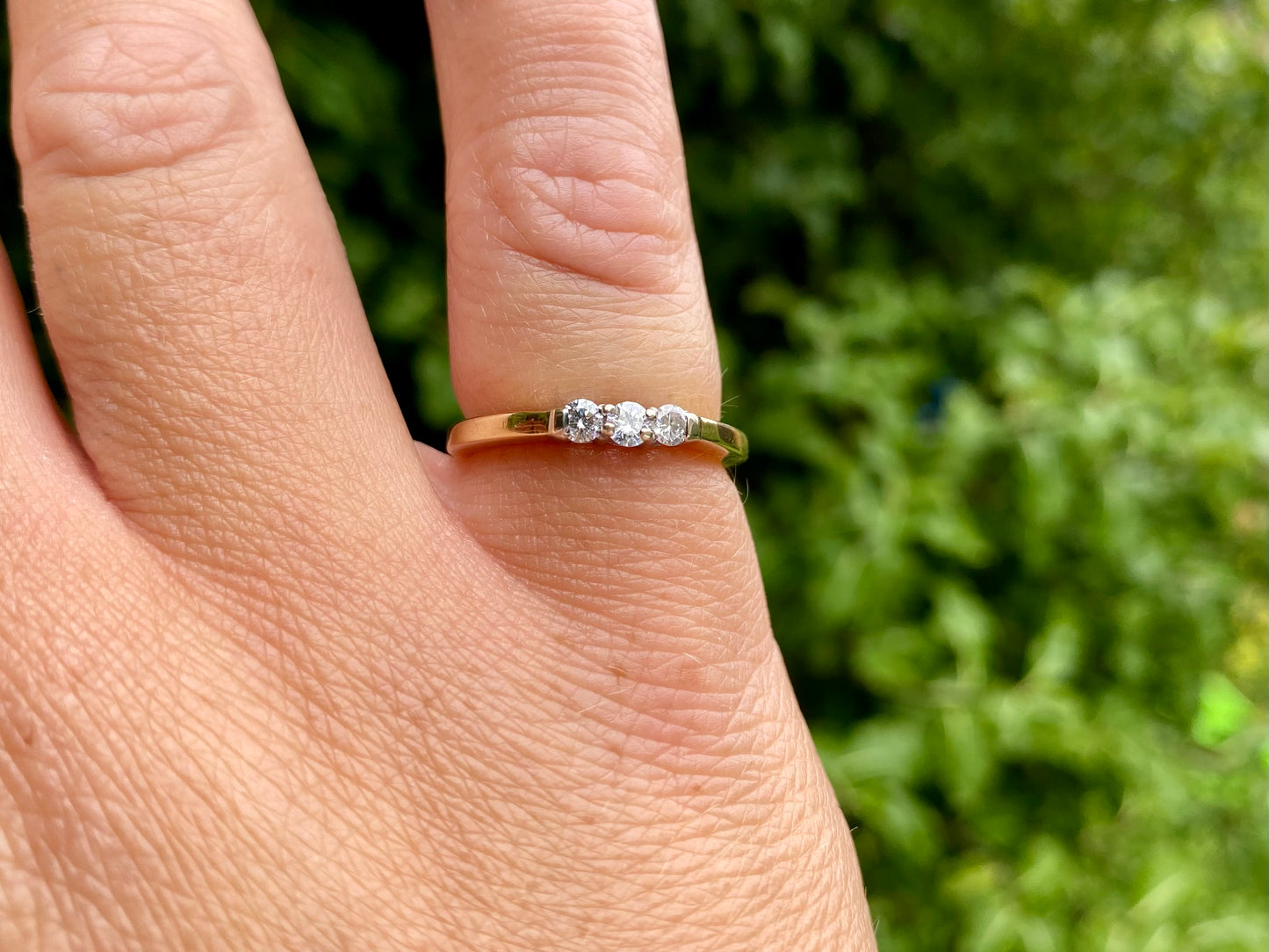 9ct Gold Three-Stone Diamond Ring