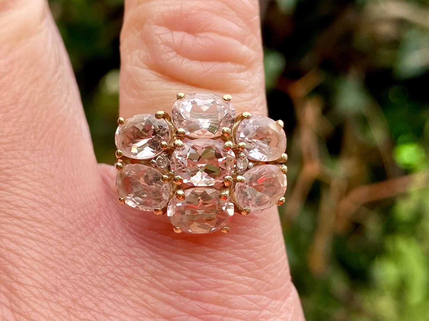9ct Gold Morganite & Diamond Ring