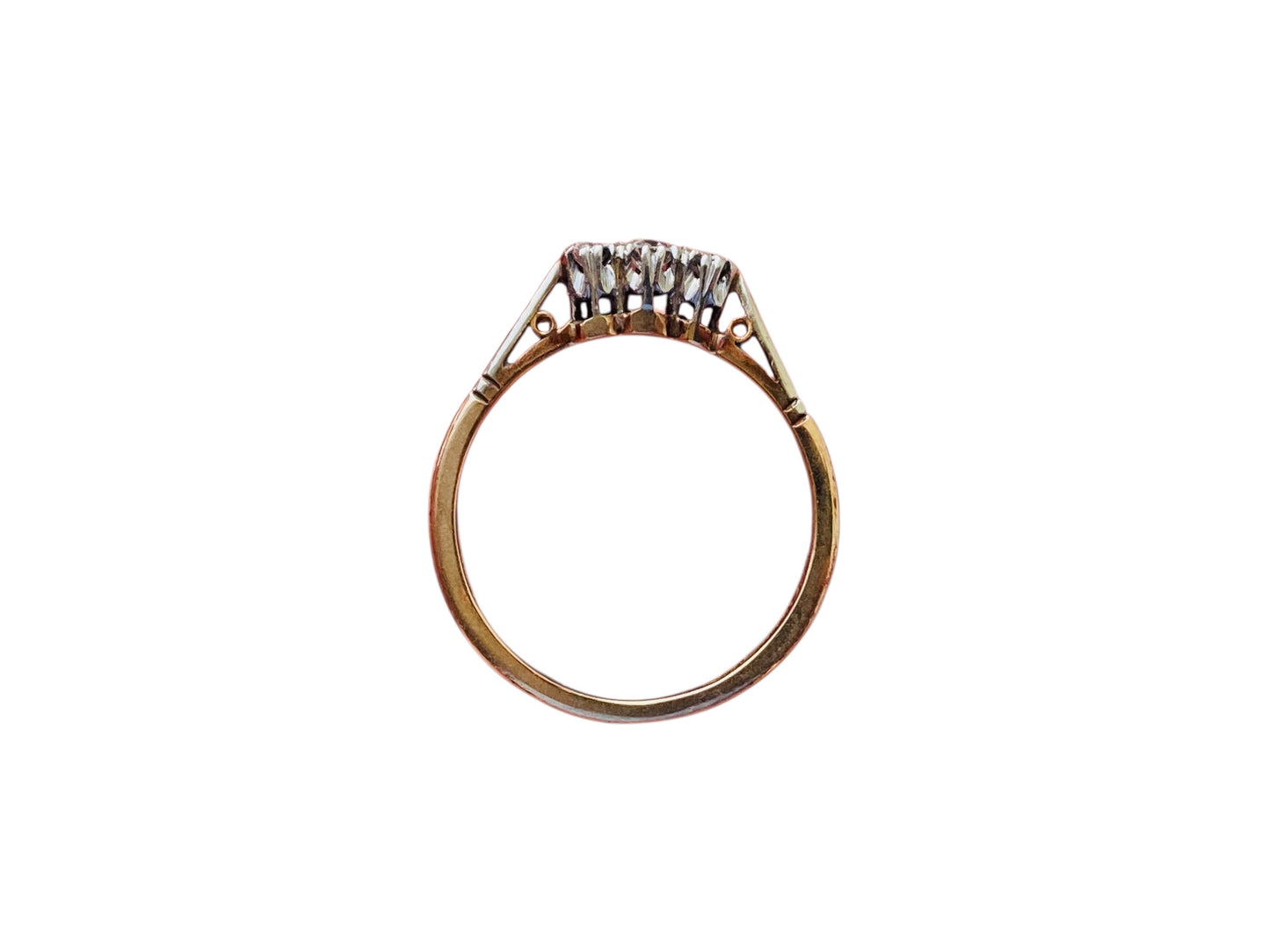 Antique 9ct Gold & Platinum Diamond Ring