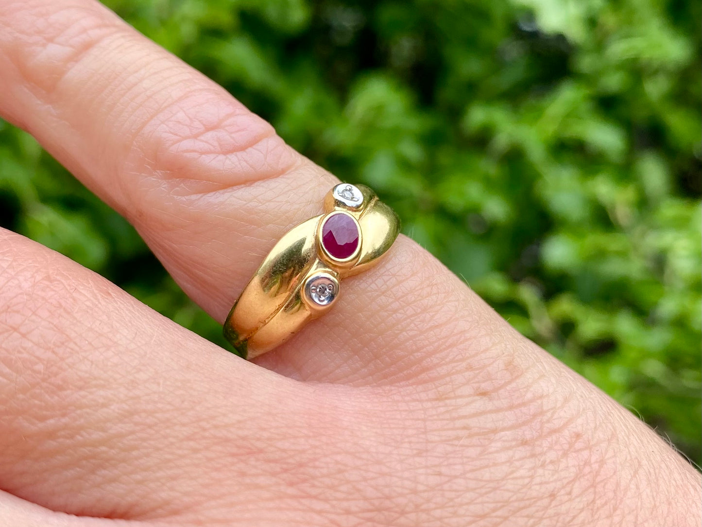 14ct Gold Ruby & Diamond Ring