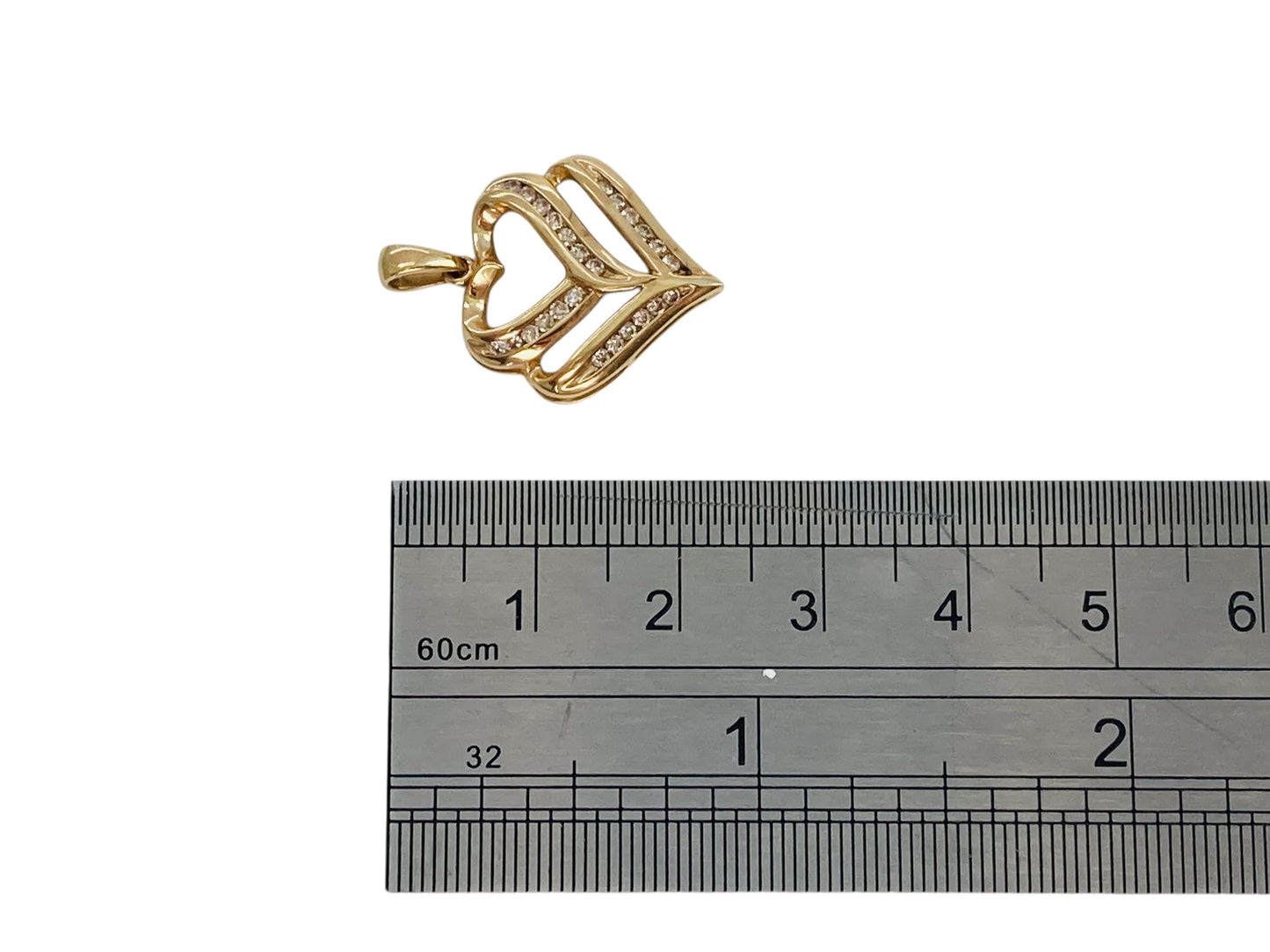 9ct Gold Diamond Heart Pendant