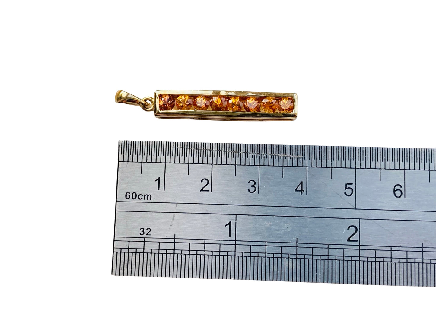 9ct Gold Orange Sapphire Pendant