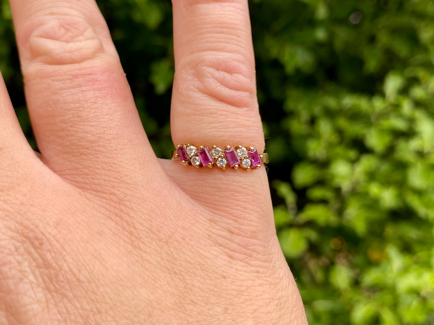 Vintage 9ct Gold Ruby & Diamond Ring