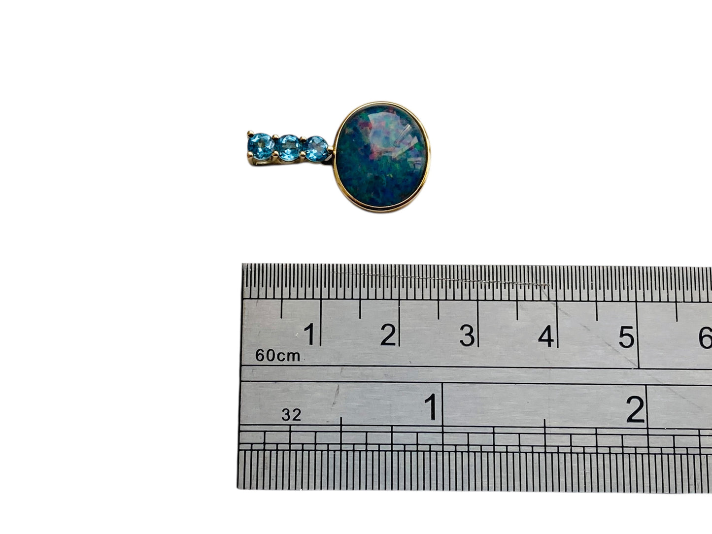 9ct Gold Opal & Topaz Pendant