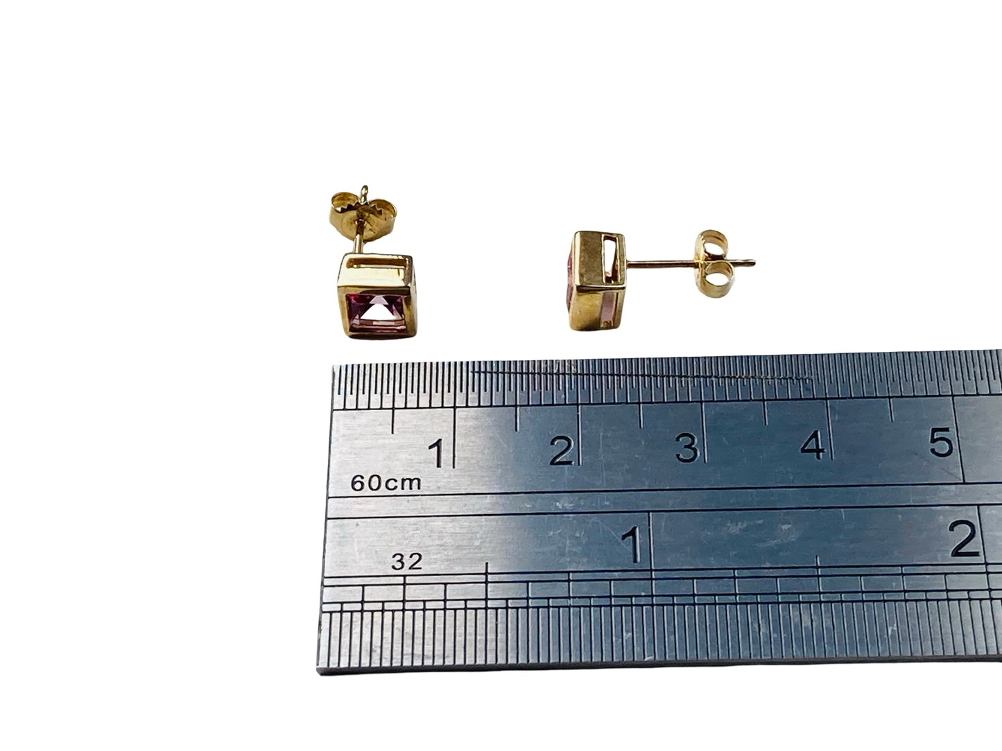 9ct Gold Pink Topaz Earrings