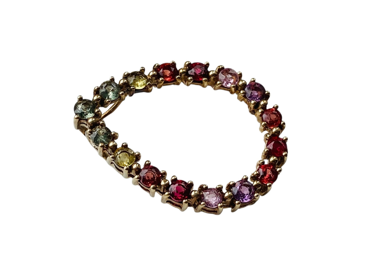 9ct Gold Multi-Sapphire & Ruby Pendant