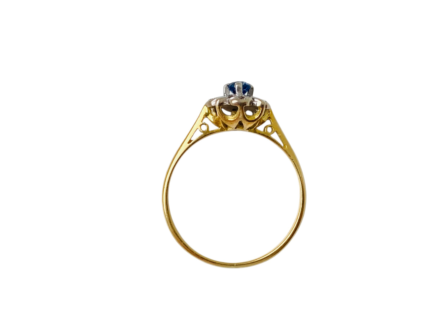 Antique 18ct Gold Sapphire & Diamond Ring