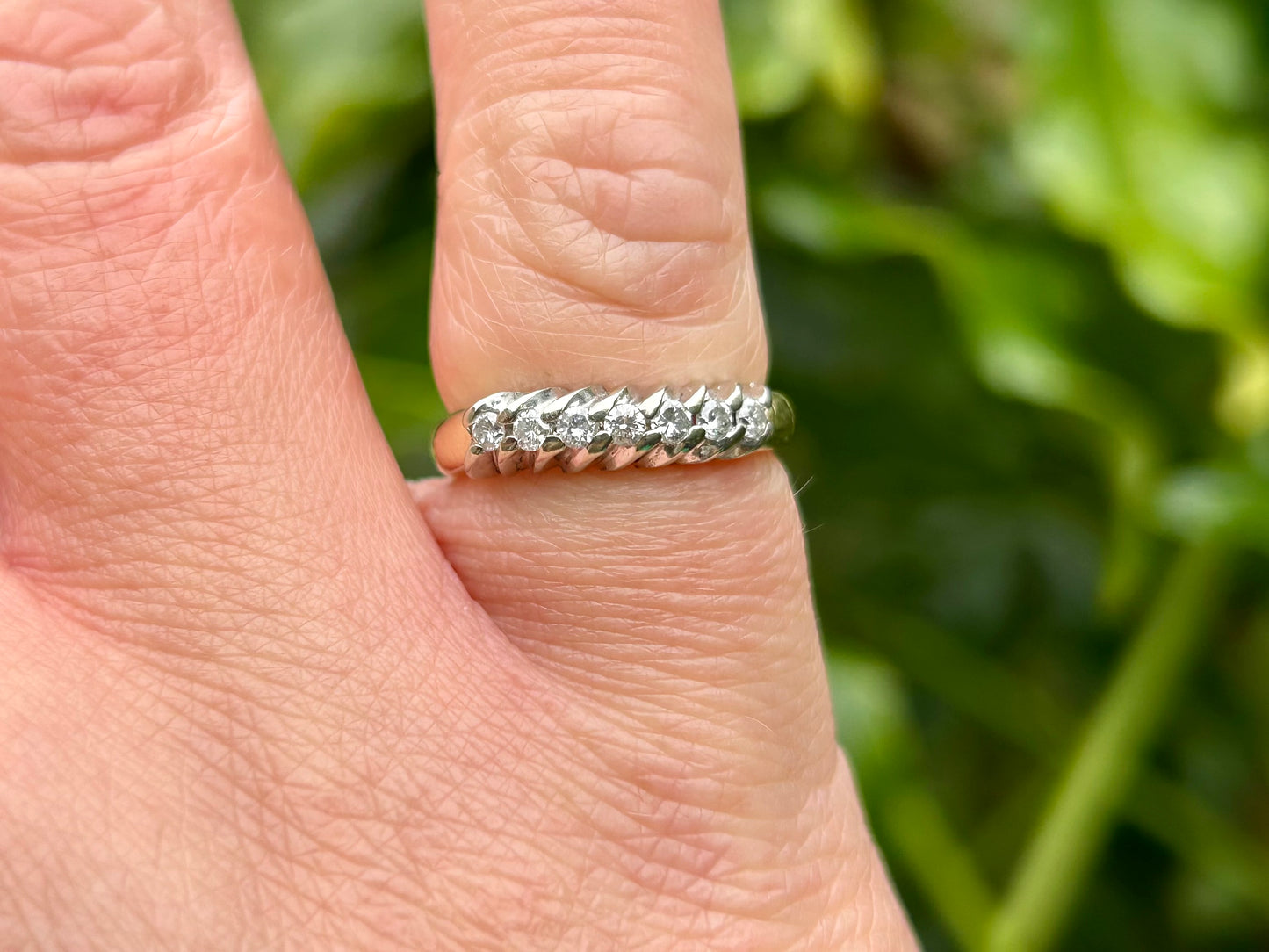 10ct Gold Seven-Stone Diamond Ring