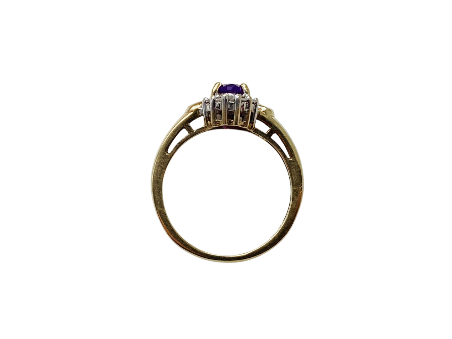 9ct Gold Amethyst & Diamond Ring