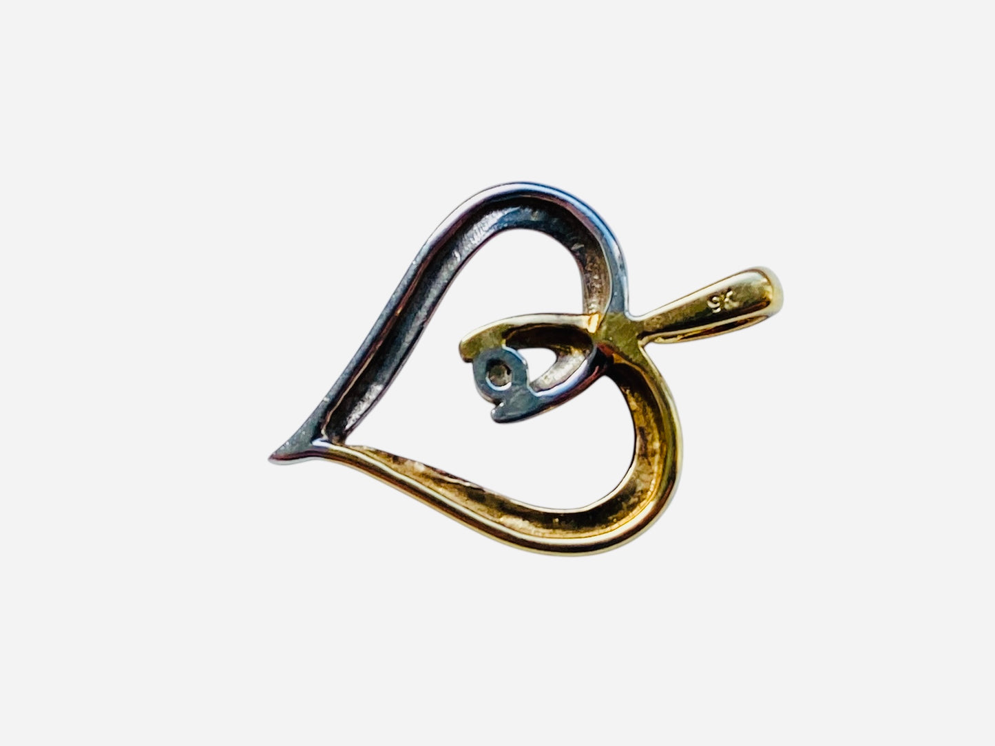 9ct Gold Diamond Heart Pendant