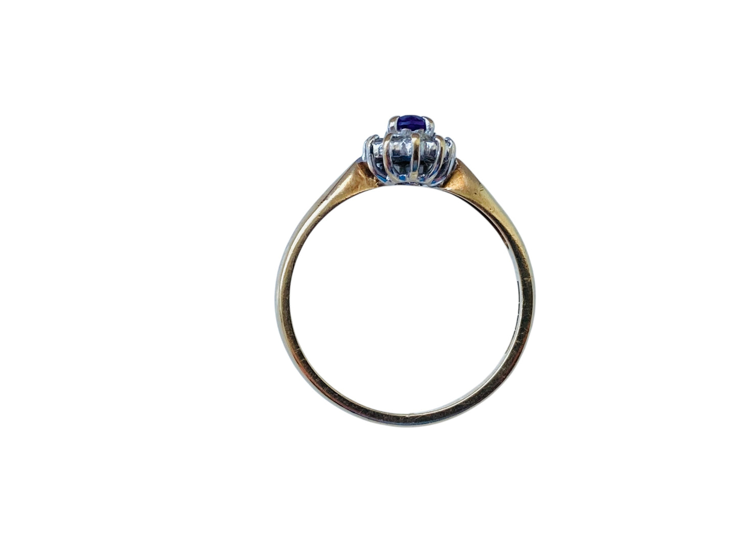 9ct Gold Amethyst & Diamond Ring