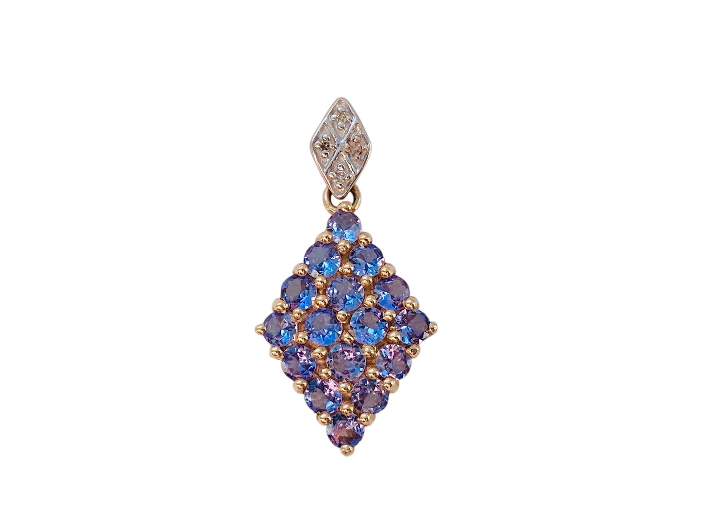 9ct Gold Tanzanite & Diamond Pendant