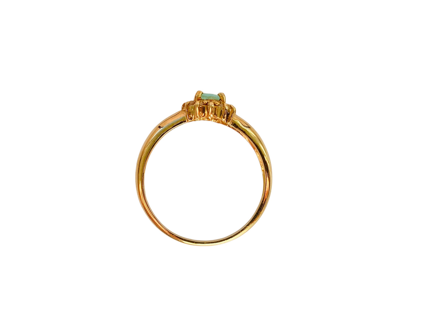 18ct Gold Green Paraibia Tourmaline & Diamond Ring
