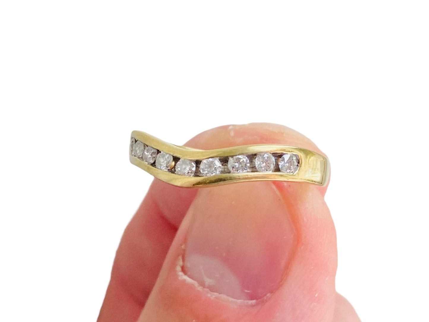 18ct Gold Diamond Wishbone/Chevron Ring