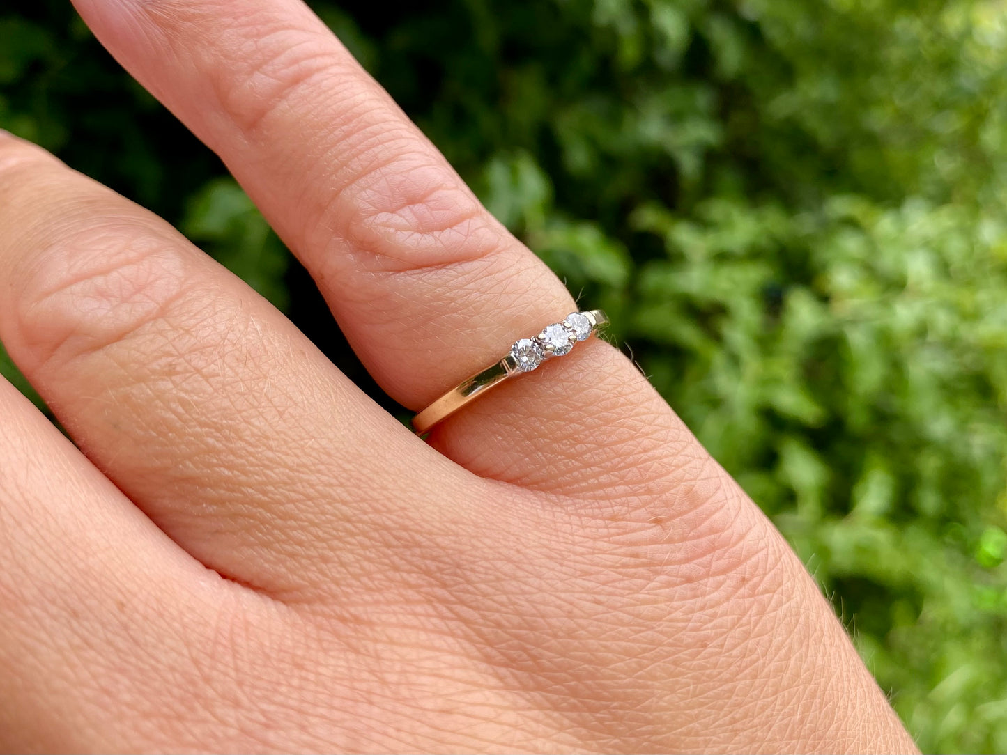 9ct Gold Three-Stone Diamond Ring