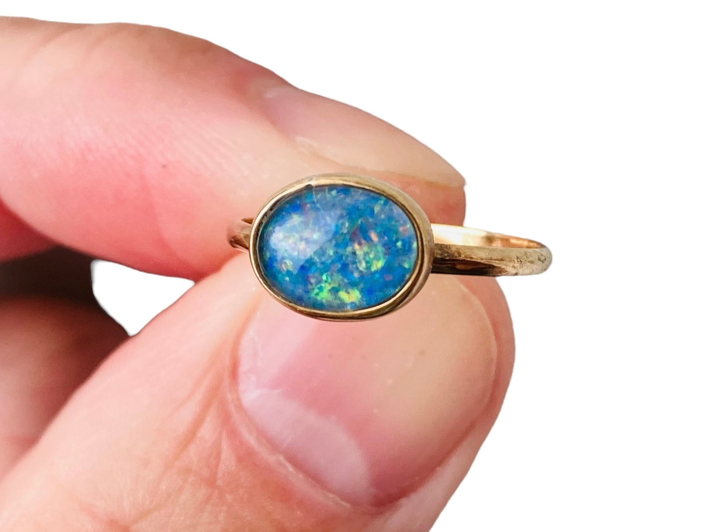 14ct Gold Opal Doublet Ring