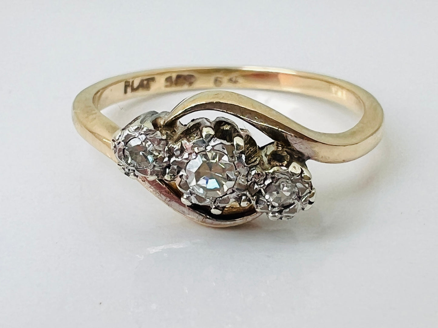 Antique 9ct Gold Diamond Ring