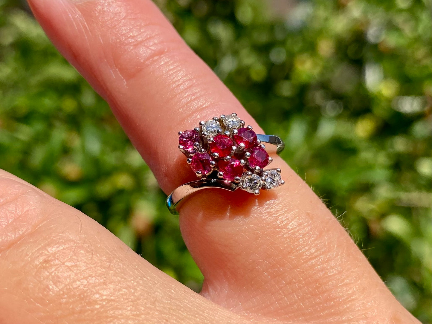 Vintage 14ct Gold Ruby & Diamond Ring