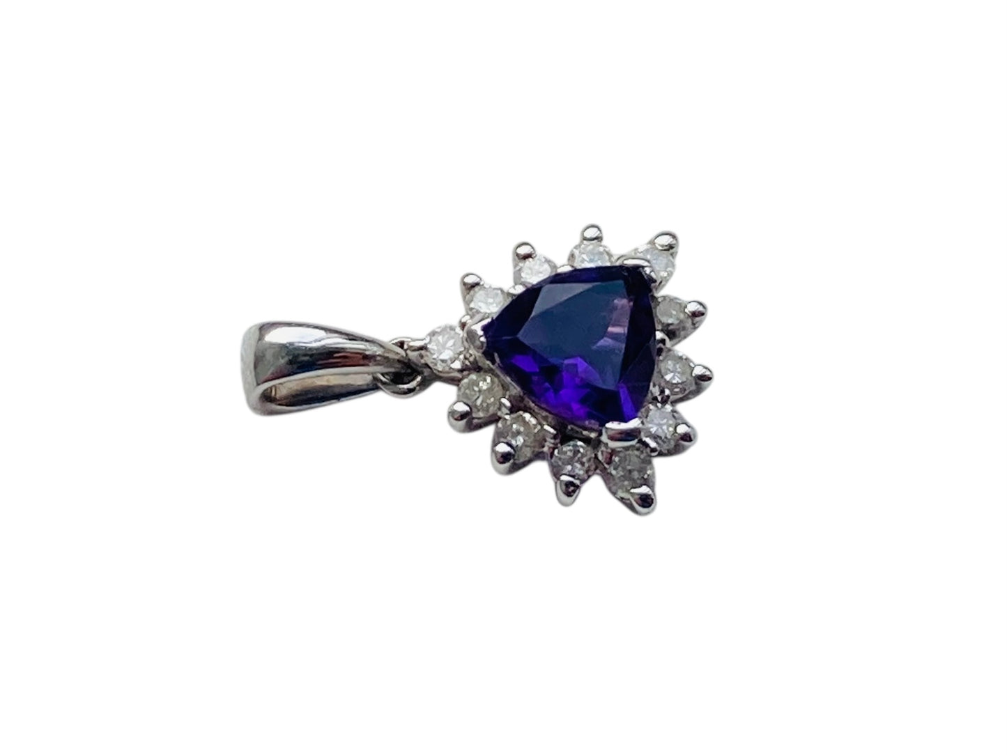 9ct Gold Amethyst & Diamond Pendant