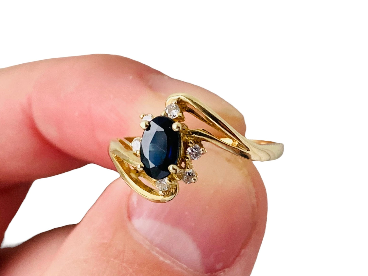 14ct Gold Sapphire & Diamond Ring