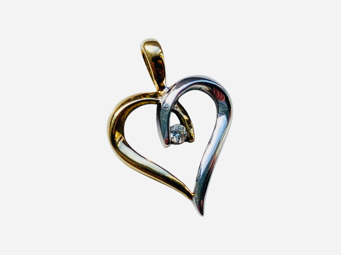 9ct Gold Diamond Heart Pendant