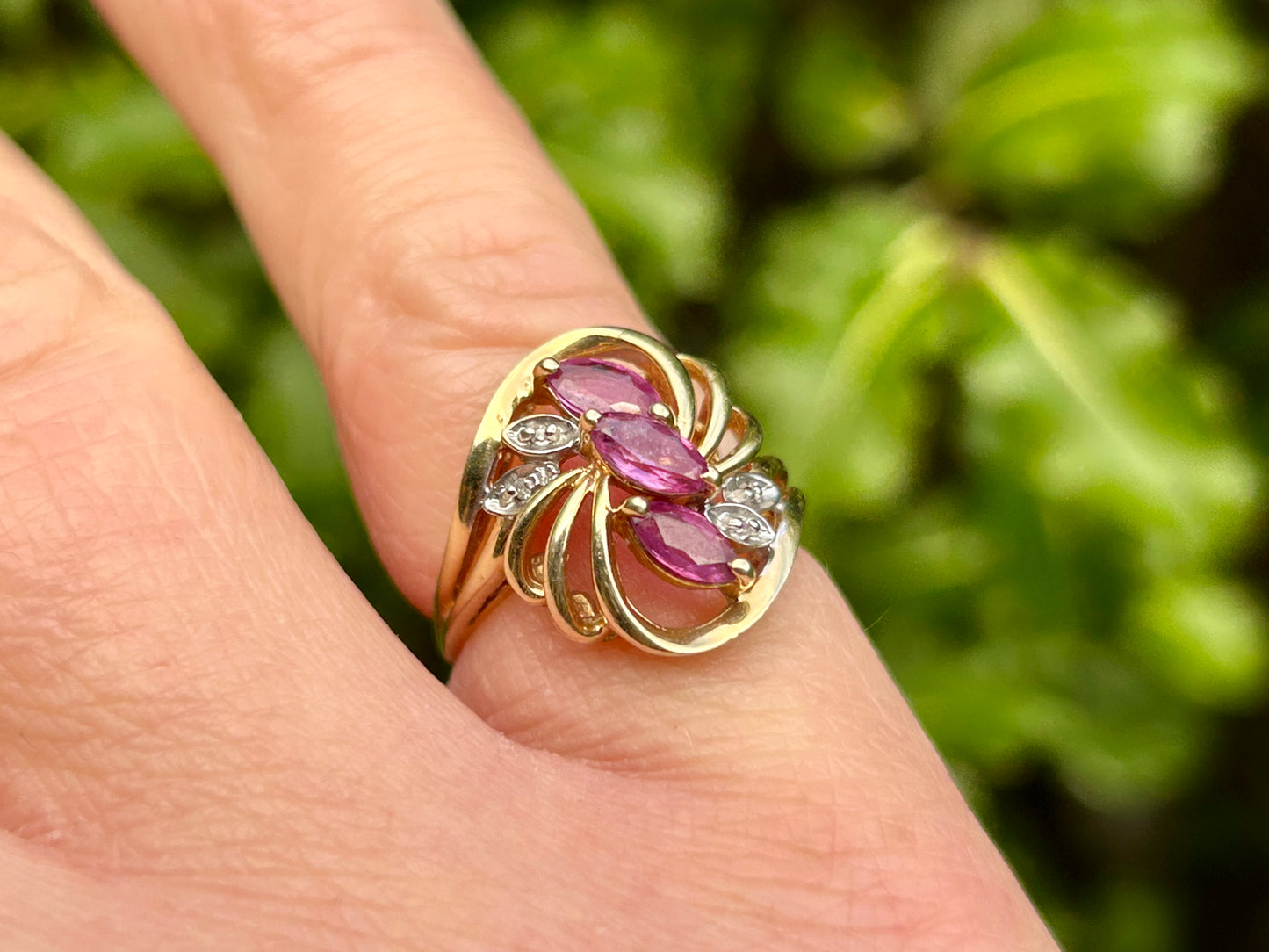 14ct Gold Ruby & Diamond Ring