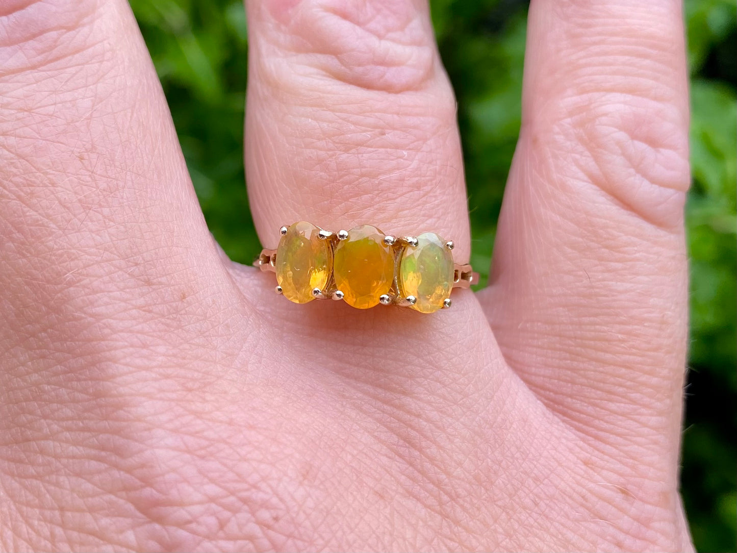 9ct Gold Opal & Diamond Ring