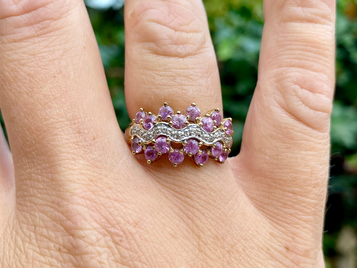 9ct Gold Pink Sapphire & Diamond Ring