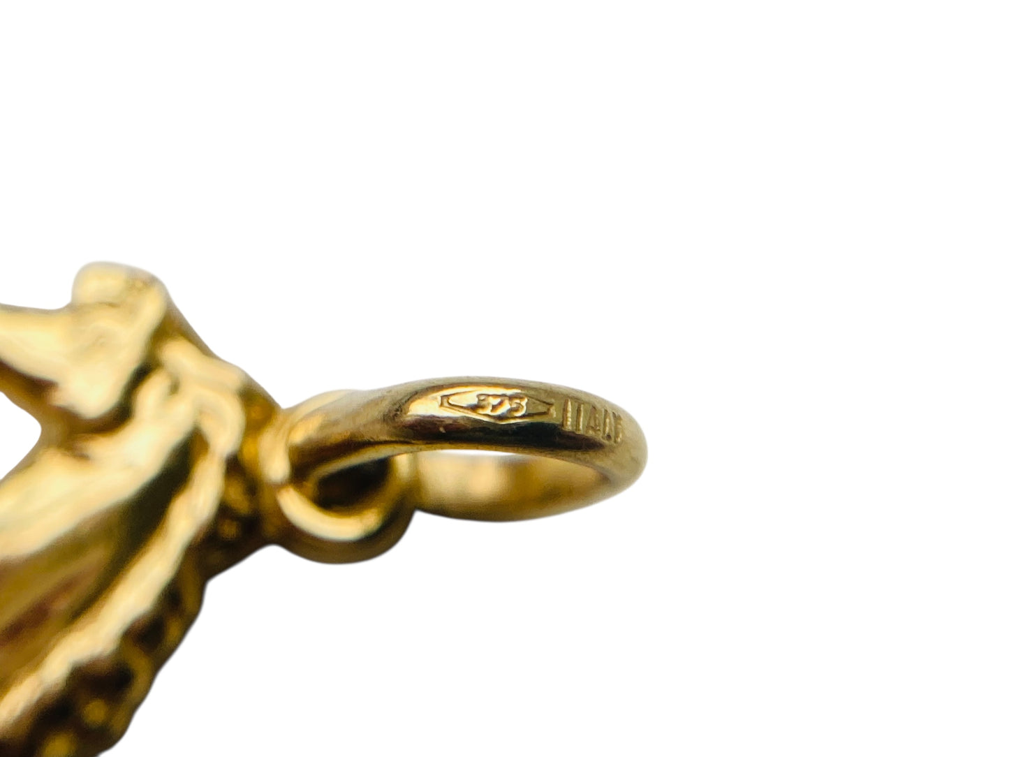 9ct Gold Puffy Horse Pendant Or Charm