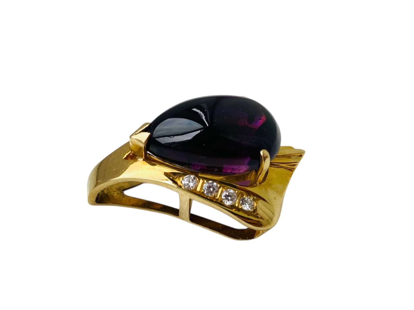 Vintage 14ct Gold Amethyst & Diamond Pendant
