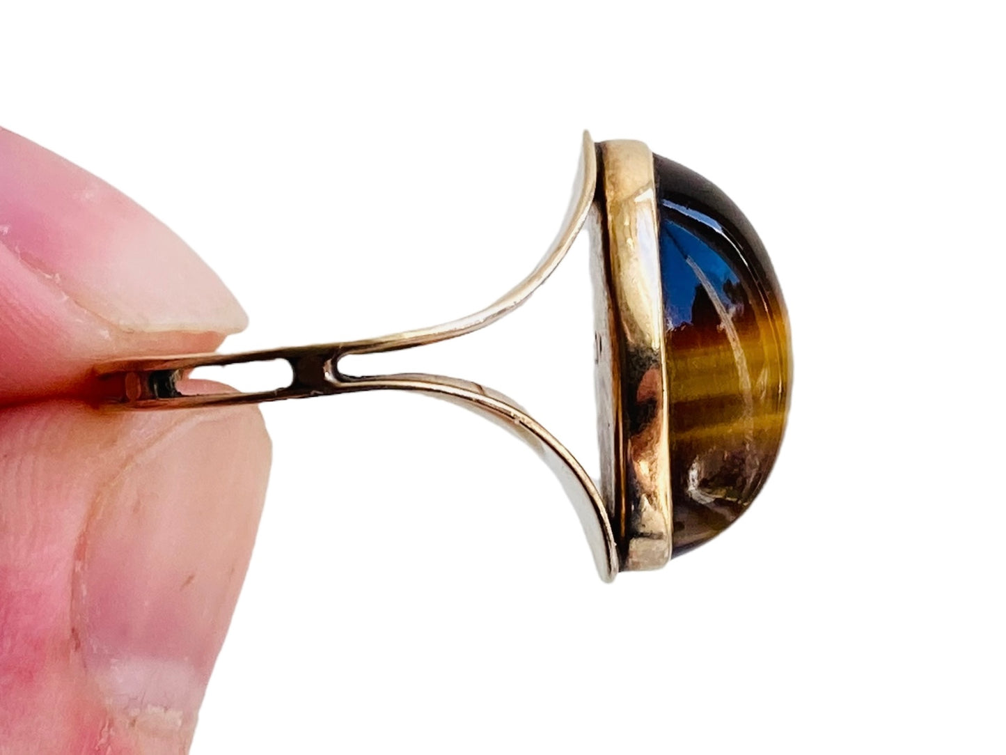 Vintage 9ct Gold Tigers Eye Ring