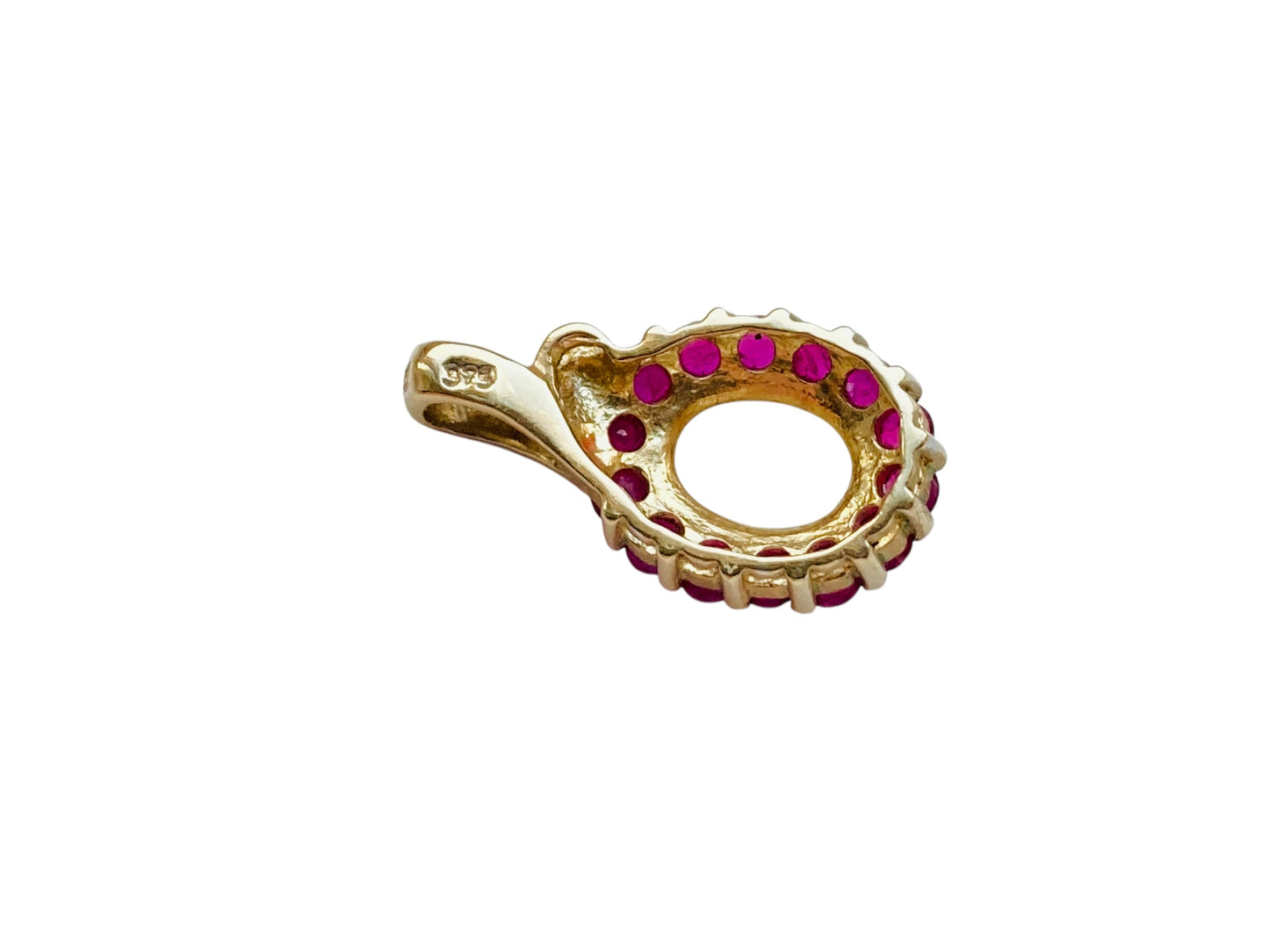 9ct Gold Opal & Ruby Pendant