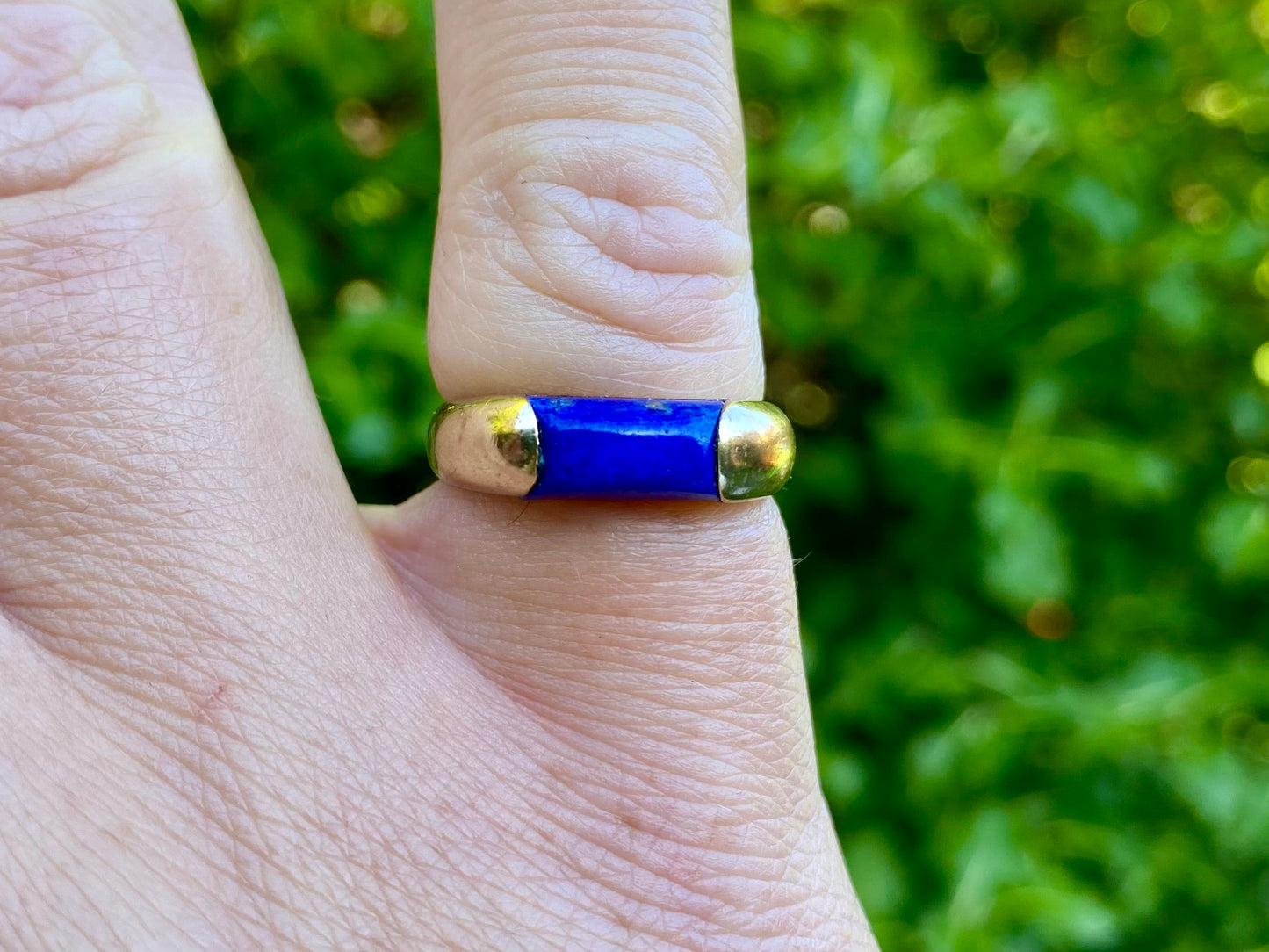 Vintage 9ct Gold Lapis Lazuli Ring
