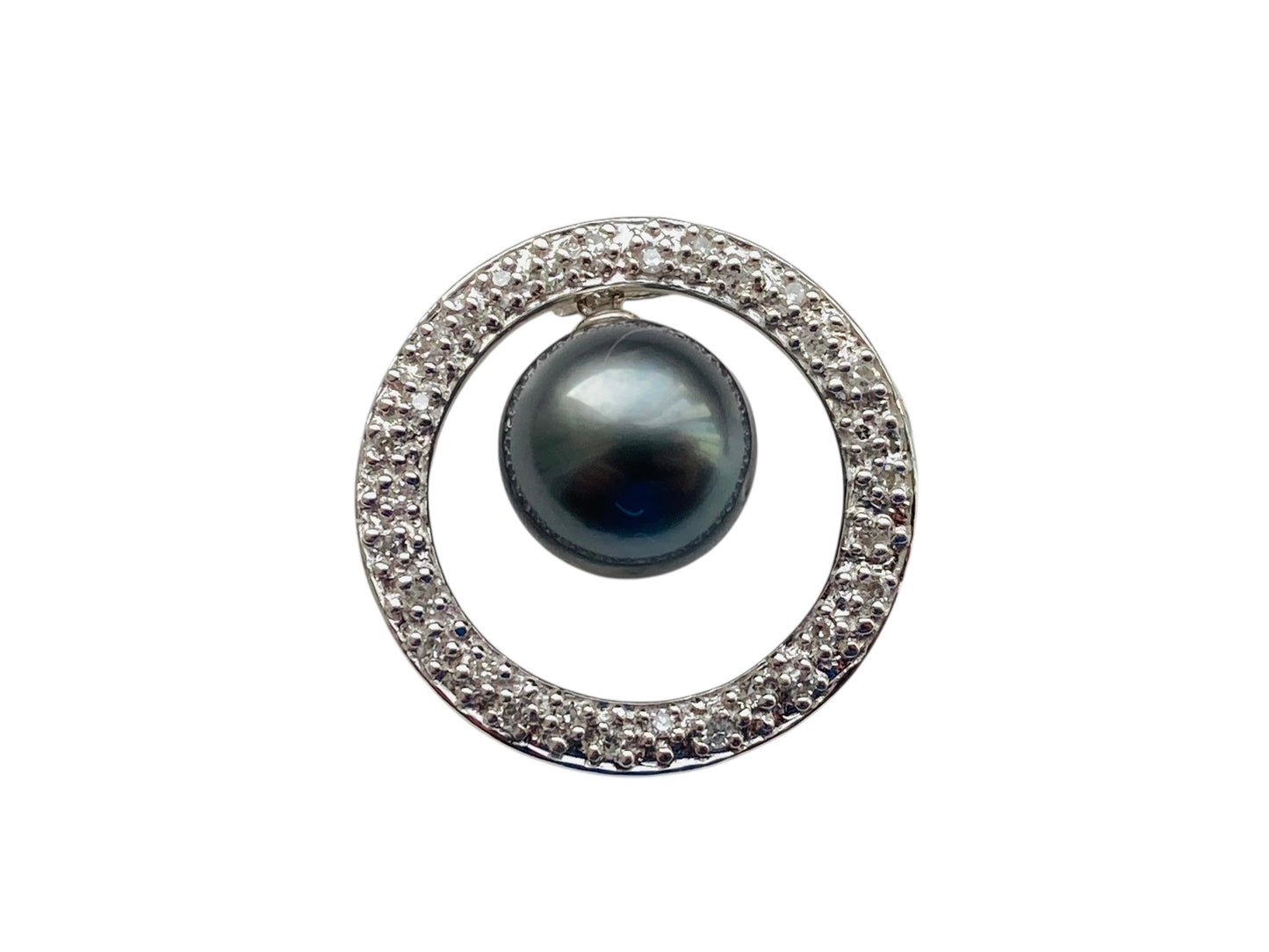 9ct Gold Pearl & Diamond Pendant