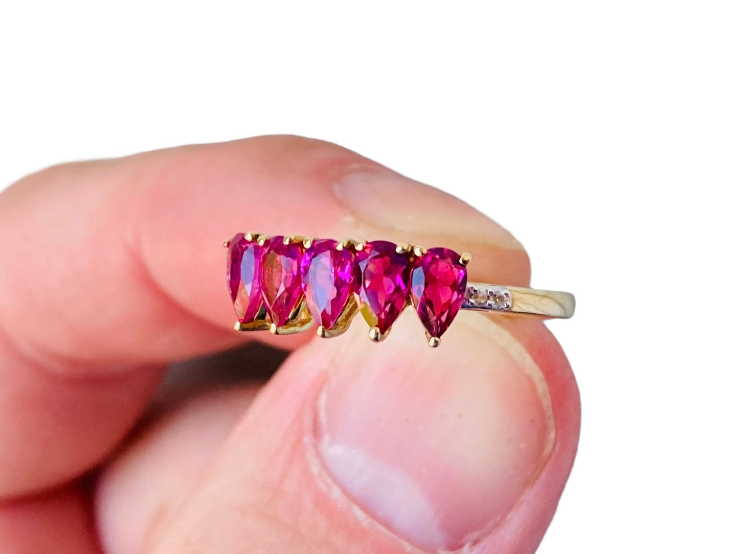9ct Gold Pink Tourmaline & Diamond Ring