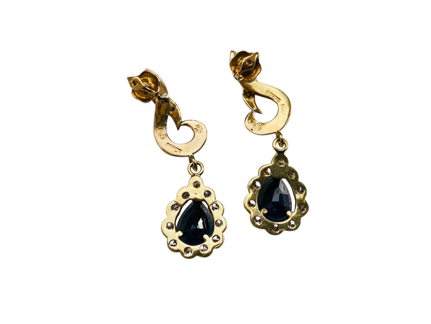 18ct Gold Sapphire & Diamond Earrings