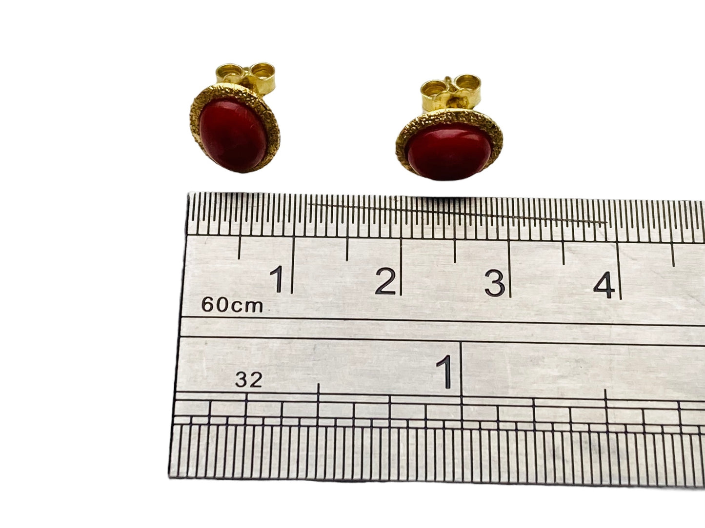 18ct Gold Coral Earrings