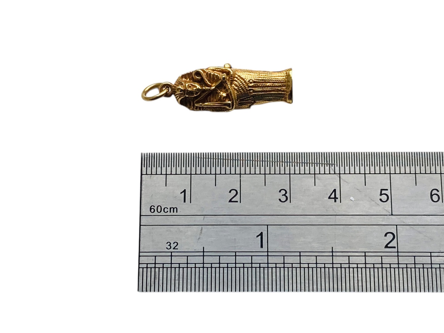 Vintage 9ct Gold Egyptian Sarcophagus Mummy Opening Pendant, Locket or Charm