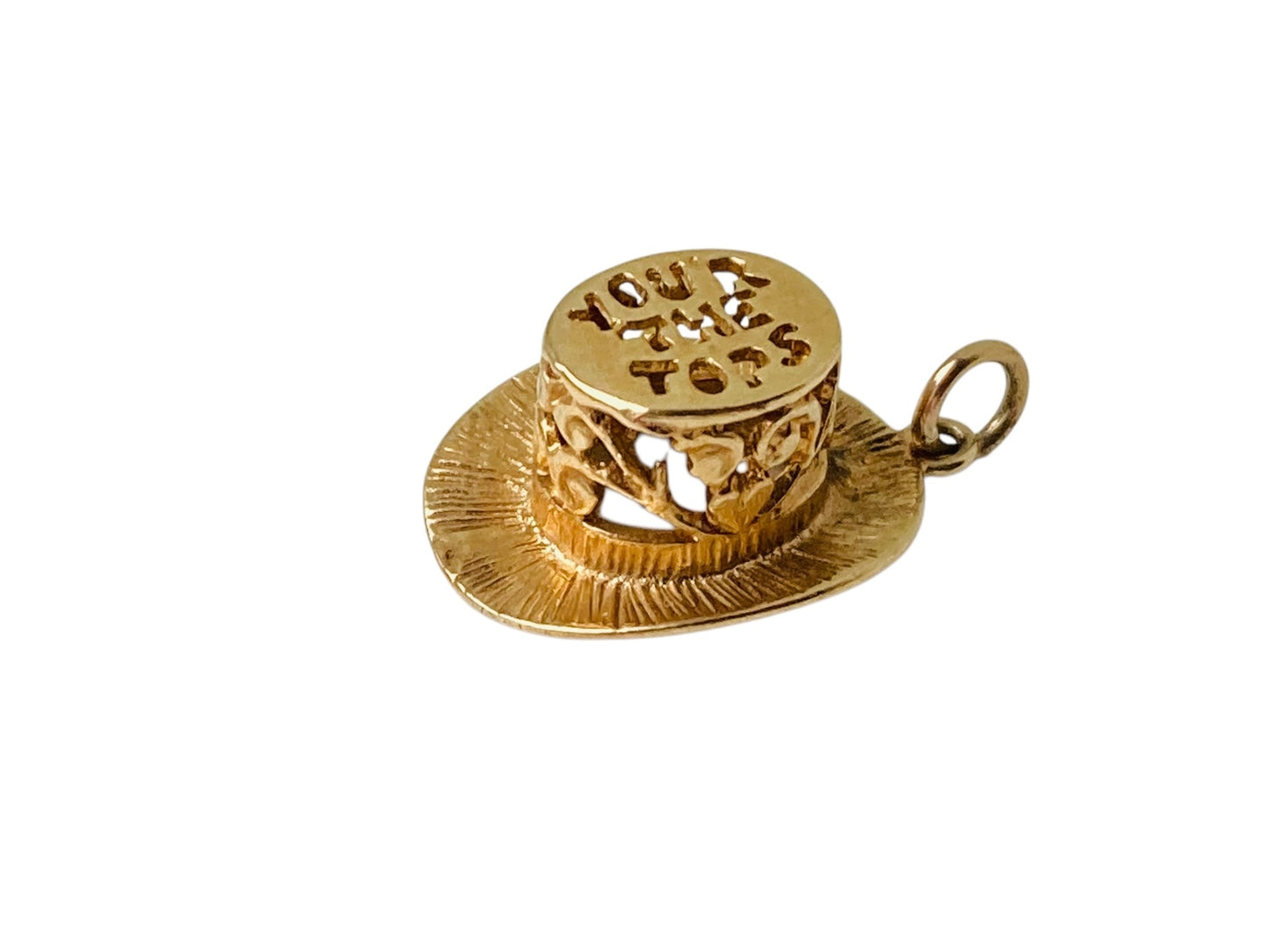 Vintage 9ct Gold Top Hat Pendant or Charm