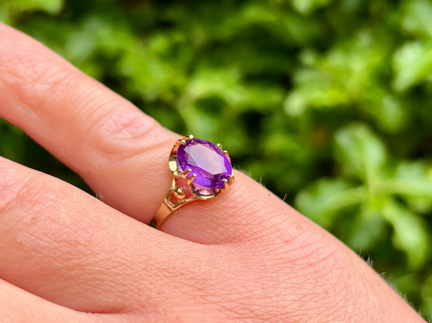Vintage 9ct Gold Amethyst Ring