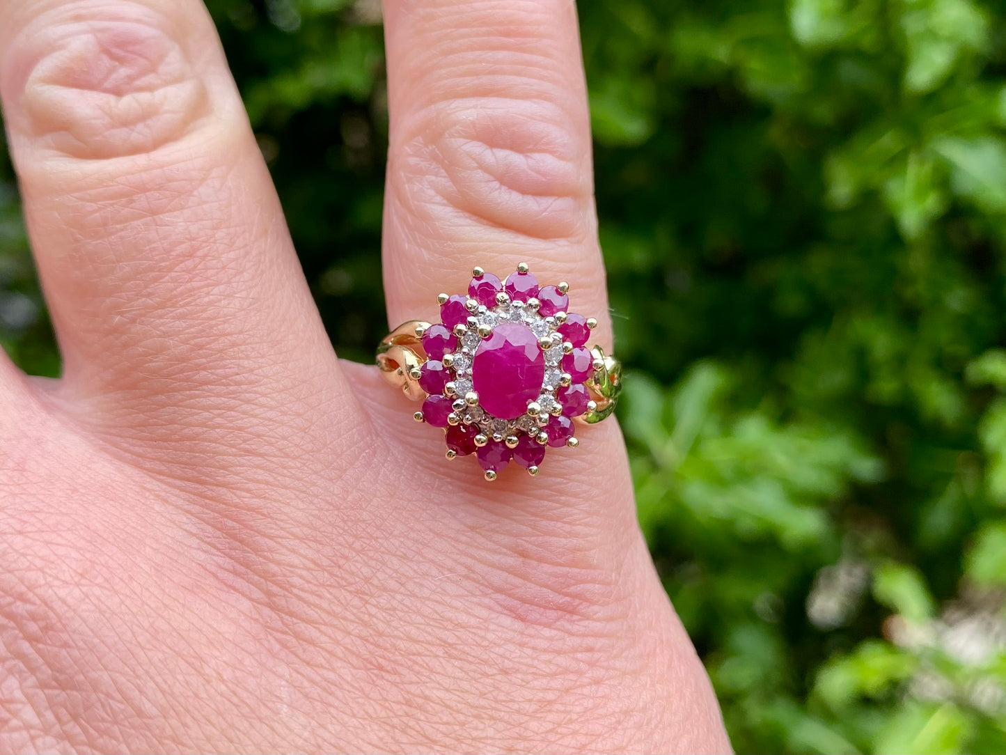 9ct Gold Ruby & Diamond Ring