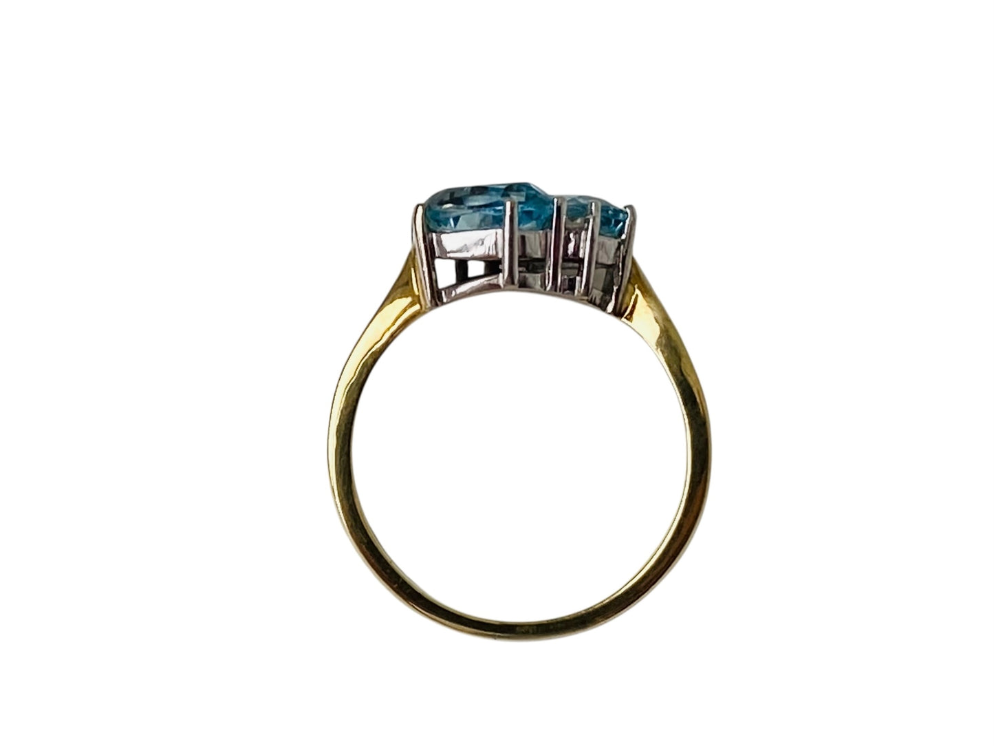 Vintage 18ct Gold Aquamarine Diamond Ring