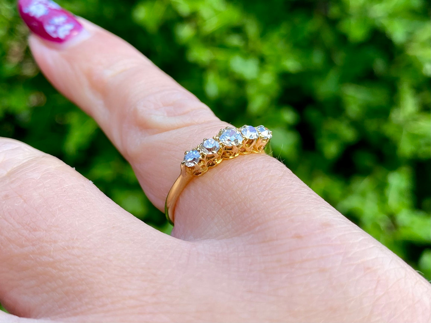 Antique 18ct Gold Five-Stone Diamond Ring