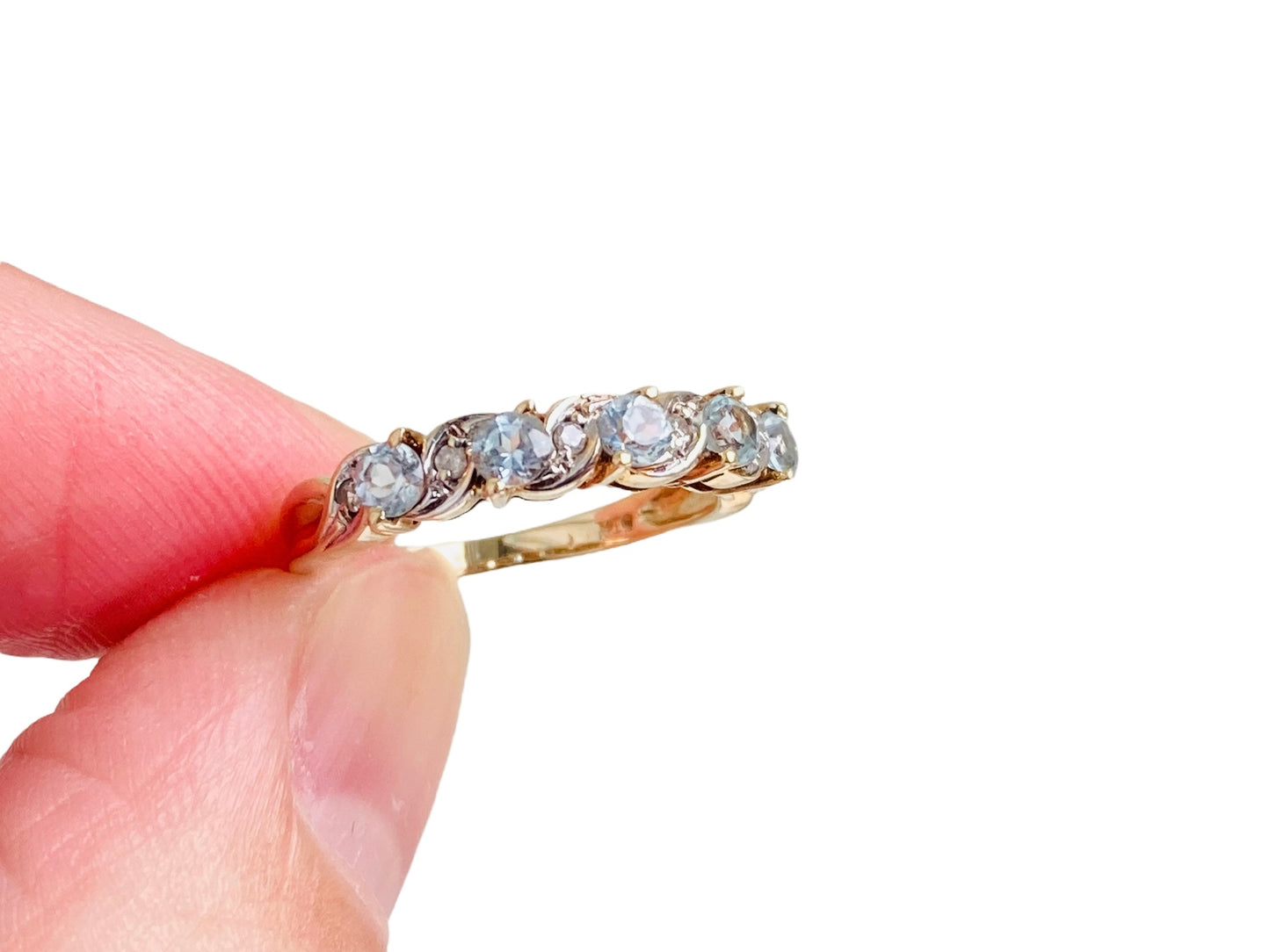 9ct Gold Topaz & Diamond Ring